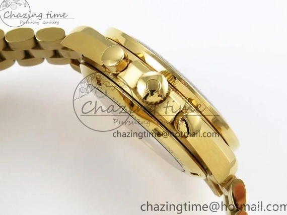 0204 Speedmaster YG RMF Best Edition YG Black Dial on YG Bracelet Lemania HW Durable 7725